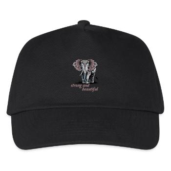 Art du mandala d’éléphant fort et beau - Casquette de baseball Enfant - noir - Devant