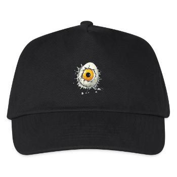 Auge im Ei – Surreales Kunstwerk - Kinder Basecap - Schwarz - Vorne