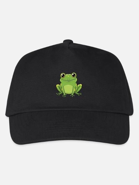 Tier Cartoon Frosch - Kinder Basecap - Schwarz
