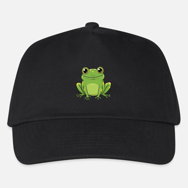 Tier Cartoon Frosch - Kinder Basecap - Schwarz