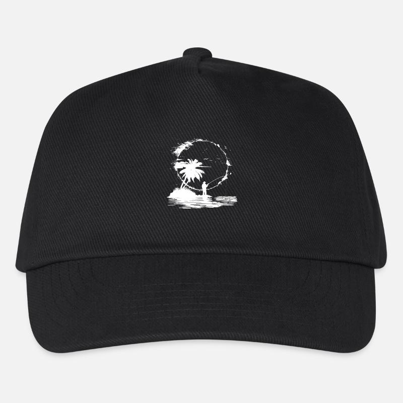 Angeln Skizze - Kinder Basecap - Schwarz