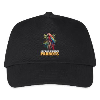 Papageie Papagei - Kinder Basecap - Schwarz - Vorne