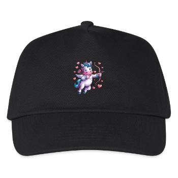 Cute unicorn Cupid with wings and - Kids’ Baseball Cap - black - Front