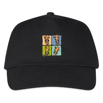Trombines gourmandes (fond blanc) - Casquette de baseball Enfant - noir - Devant