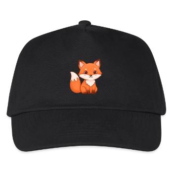 Tier Cartoon Fuchs - Kinder Basecap - Schwarz - Vorne