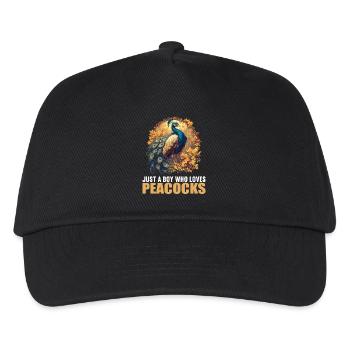 Pfaue Pfau - Kinder Basecap - Schwarz - Vorne
