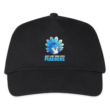 Pfaue Pfau - Kinder Basecap - Schwarz - Vorne