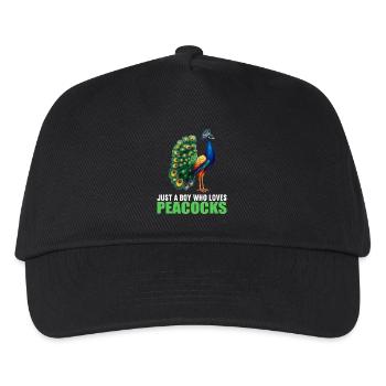 Pfaue Pfau - Kinder Basecap - Schwarz - Vorne