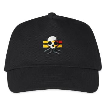Skull with tentacles and flag - Kids’ Baseball Cap - black - Front