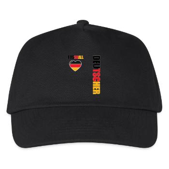 Deutsche Mannschaft Fanfußball - Kinder Basecap - Schwarz - Vorne