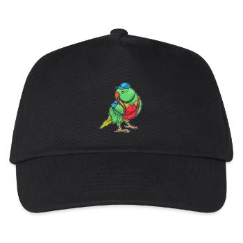 Papagei Schiedsrichter Pfeife - Kinder Basecap - Schwarz - Vorne