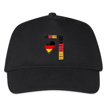 Deutsche Mannschaft Fanfußball - Kinder Basecap - Schwarz - Vorne