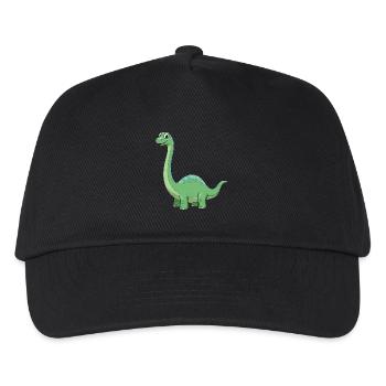Dino Cartoon Diplodocus - Kinder Basecap - Schwarz - Vorne