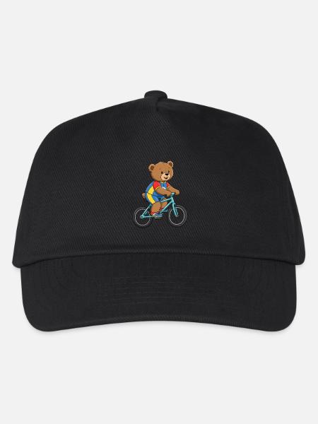 Teddybär Radsportler - Kinder Basecap - Schwarz
