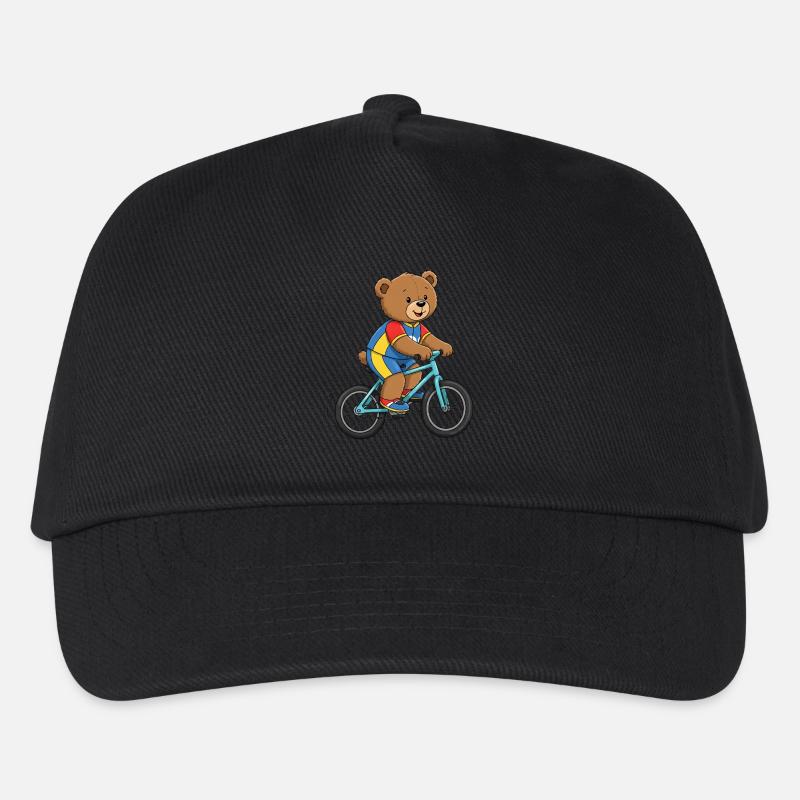 Teddybär Radsportler - Kinder Basecap - Schwarz