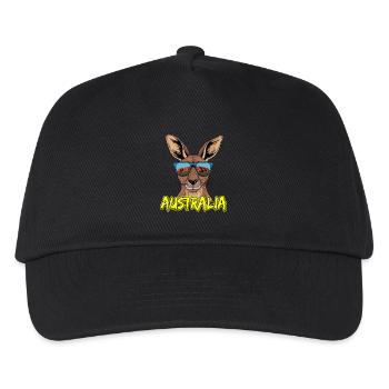 Cool kangaroo with sunglasses Australia motif - Kids’ Baseball Cap - black - Front