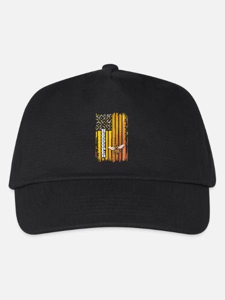 Abeille Abeille Drapeau Rayure Miel - Casquette de baseball Enfant - noir