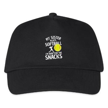 Lustiger Softball Spruch Geschwister - Kinder Basecap - Schwarz - Vorne