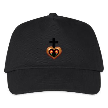 Herz Herzen Kreuz - Kinder Basecap - Schwarz - Vorne