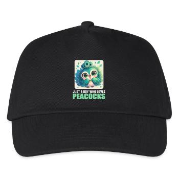 Pfaue Pfau - Kinder Basecap - Schwarz - Vorne