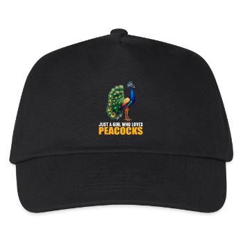 Pfaue Pfau - Kinder Basecap - Schwarz - Vorne