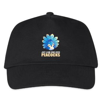 Pfaue Pfau - Kinder Basecap - Schwarz - Vorne