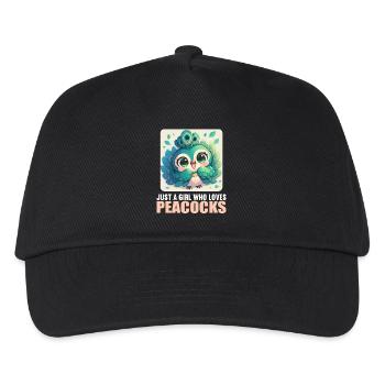 Pfaue Pfau - Kinder Basecap - Schwarz - Vorne