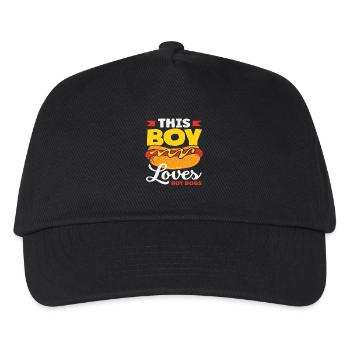 This Boy Loves Hot Dogs Hot Dog Lover - Kids’ Baseball Cap - black - Front