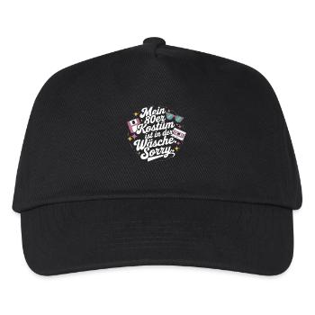 80er Jahre Kostüm Ist In Der Wäsche 80s Party 80er - Kinder Basecap - Schwarz - Vorne