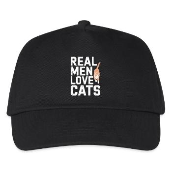Real Men Love Cats - Kinder Basecap - Schwarz - Vorne