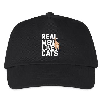 Real Men Love Cats - Kinder Basecap - Schwarz - Vorne