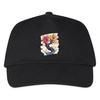 Frühling Frühlingsanfang Blume Blumen - Kinder Basecap - Schwarz - Vorne