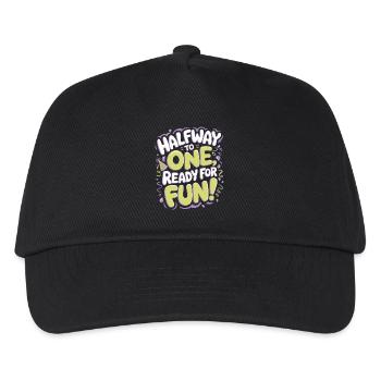 Semi-Annual Birthday: On the Way to One, - Kids’ Baseball Cap - black - Front