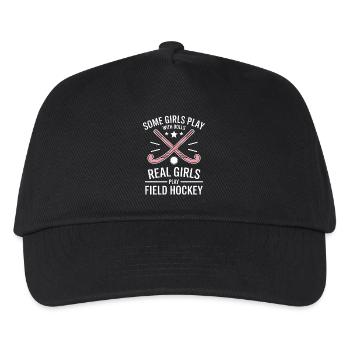 Feldhockey Spruch Sport Lustig Feldhockey Geschenk - Kinder Basecap - Schwarz - Vorne