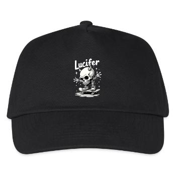 Skater Skelett Lucifer Teuflisch cool unterwegs - Kinder Basecap - Schwarz - Vorne