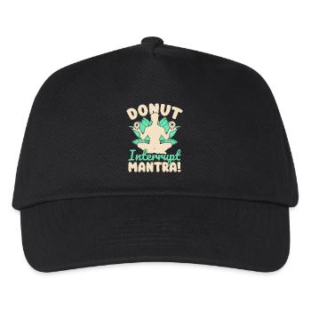 Yoga Donut Interrupt Mantra Funny Yoga - Kinder Basecap - Schwarz - Vorne