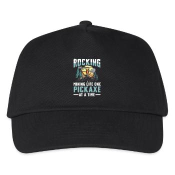Rocking The Mining Life One Pickaxe At A Time - Kinder Basecap - Schwarz - Vorne