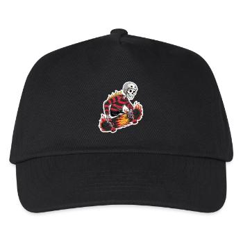 FLAMING SKATEBOARD - Kids’ Baseball Cap - black - Front