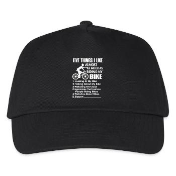 Bicycle 5 Things I Like Almost Bicycle - Kids’ Baseball Cap - black - Front