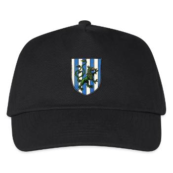 Wappen grüner Drache - Kinder Basecap - Schwarz - Vorne