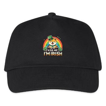 Kiss Me I'm Irish St. Patrick's Day Hund - Kinder Basecap - Schwarz - Vorne