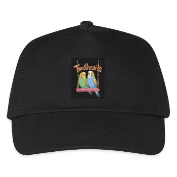 Tweethearts Sittiche Illustration Liebevolle - Kinder Basecap - Schwarz - Vorne