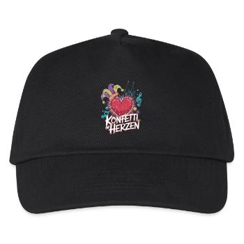 Köln Konfetti Im Herzen Karneval Herz Kölner Köln - Kinder Basecap - Schwarz - Vorne
