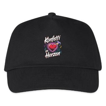 Köln Konfetti Im Herzen Karneval Herz Kölner Köln - Kinder Basecap - Schwarz - Vorne