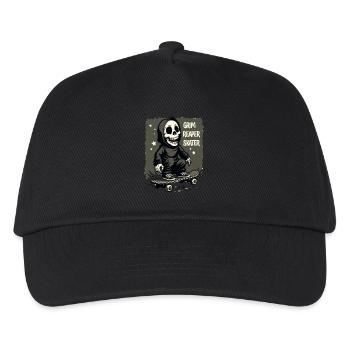 Skateboarding Sensenmann – Grim Reaper Style - Kinder Basecap - Schwarz - Vorne