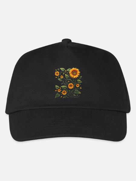 Sonnenblumenranke Sonnenblume Sonnenblumenstrauß - Kinder Basecap - Schwarz