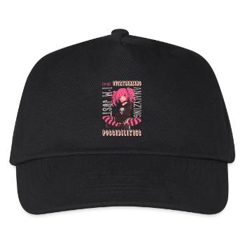 I'm Not Overthinking Goth Anime Girl Pastel Goth - Kinder Basecap - Schwarz - Vorne