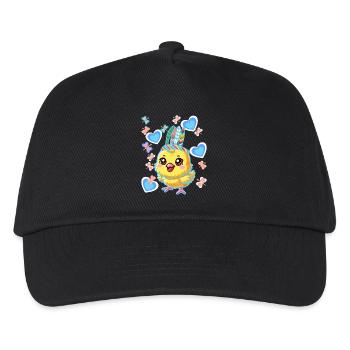 Hippie Hippies Huhn Hühner Küken Ostern - Kinder Basecap - Schwarz - Vorne