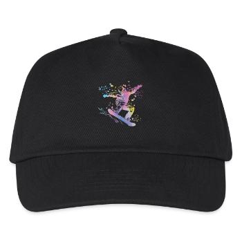 Snowboarder Snowboarding Snowboard - Kinder Basecap - Schwarz - Vorne