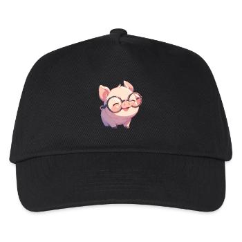 Schweine Schwein - Kinder Basecap - Schwarz - Vorne